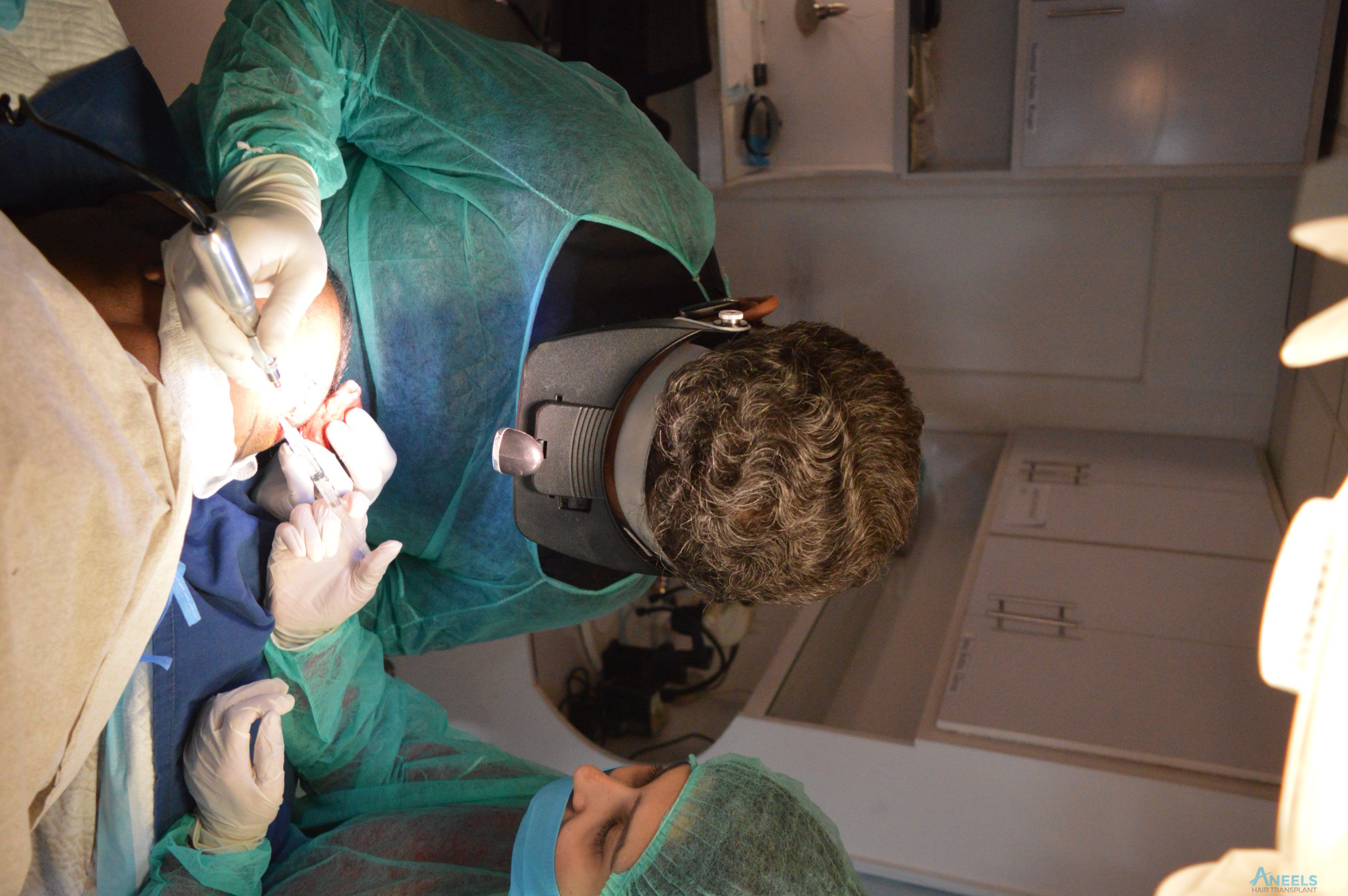 Patient taking his surgery at Aneels Hair Transplant in Lahore